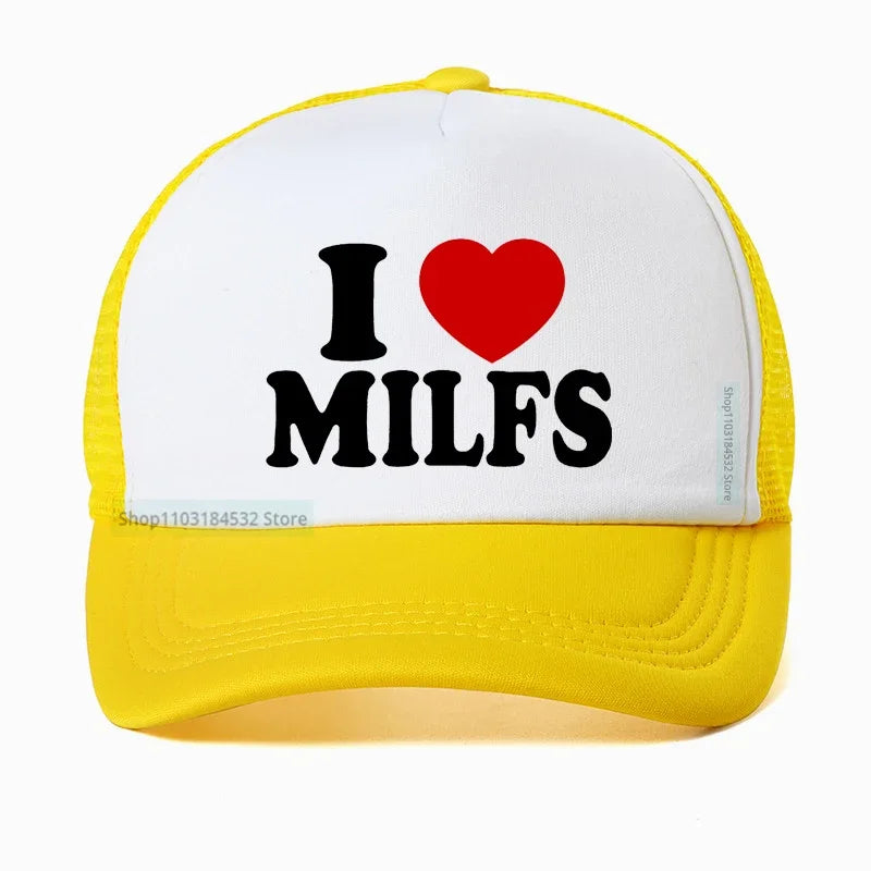 "I LOVE MILFS" Mesh Trucker Snapback