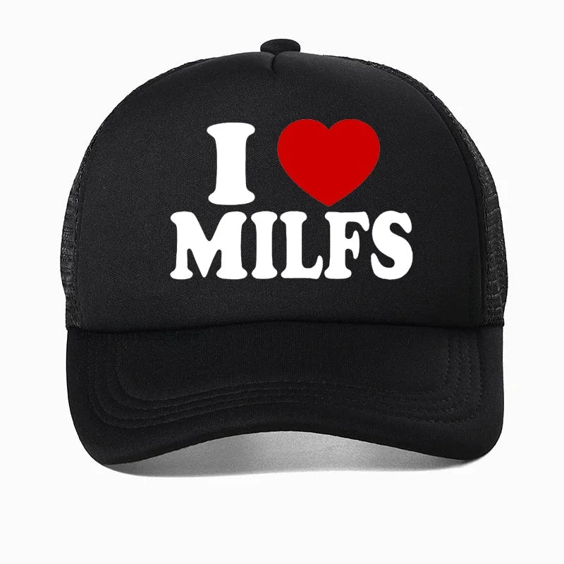 "I LOVE MILFS" Mesh Trucker Snapback