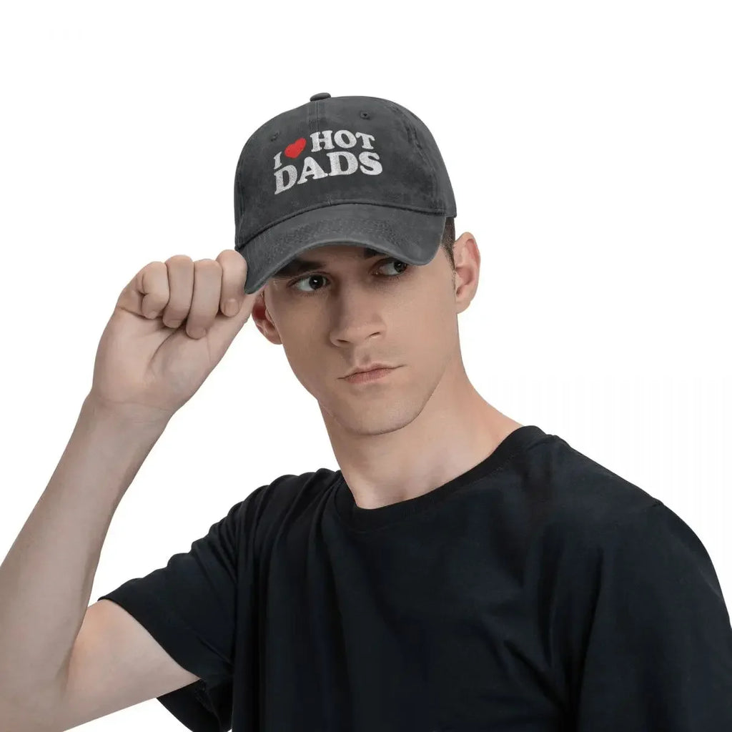 "I Love Hot Dads" Baseball Cap
