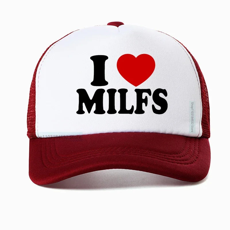 "I LOVE MILFS" Mesh Trucker Snapback