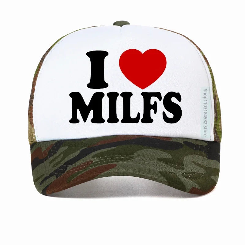 "I LOVE MILFS" Mesh Trucker Snapback