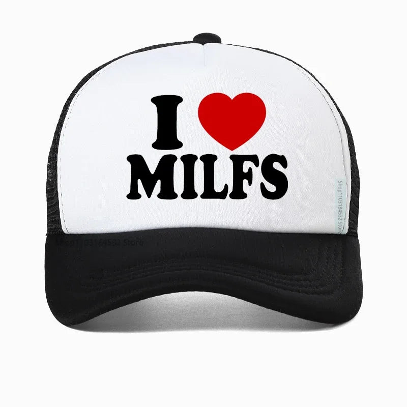 "I LOVE MILFS" Mesh Trucker Snapback
